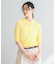 new basic　リネン混ワッシャーシャツカラーニット