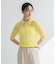 new basic　リネン混ワッシャーシャツカラーニット