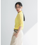 new basic　リネン混ワッシャーシャツカラーニット