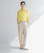 new basic　リネン混ワッシャーシャツカラーニット