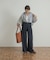 Denim Tuck Wide Pants
