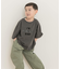 製品染めフロッキープリントロゴTシャツ(KIDS)