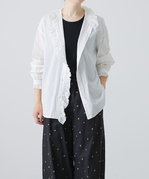 新品タグ付き かぐれ 25SS コットンフリルカラーシャツ アーバンリサーチ 新品タグ付き かぐれ 25SS コットンフリルカラーシャツ アーバン