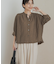 楊柳ドット5分袖ブラウス