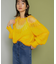 メッシュネックニット