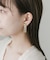 メタルスクエアビジューチェーンイヤリング