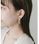 メタルスクエアビジューチェーンイヤリング