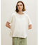 リネン混クルーネックブラウスTシャツ