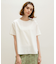 リネン混クルーネックブラウスTシャツ