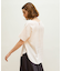 リネン混クルーネックブラウスTシャツ