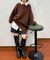 ボリュームニットミニワンピース