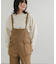 製品染めジップデザインサロペット