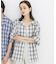 『ユニセックス』オンブレーチェックショートスリーブシャツ