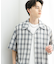 『ユニセックス』オンブレーチェックショートスリーブシャツ