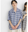 『ユニセックス』オンブレーチェックショートスリーブシャツ