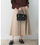 ウォッシャブルフェイクレザーフレアスカート