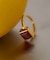 SMELLY so’　square carnelian ring