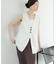 コットンリネンノーカラージレ