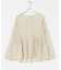 フロッキードットウエストギャザーブラウス