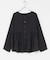 フロッキードットウエストギャザーブラウス