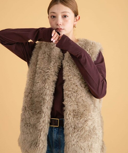 カーリーフェイクファーベスト｜アーバンリサーチの通販｜&mall