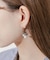 メタルフラワーパールフープピアス