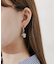 メタルフラワーパールフープピアス