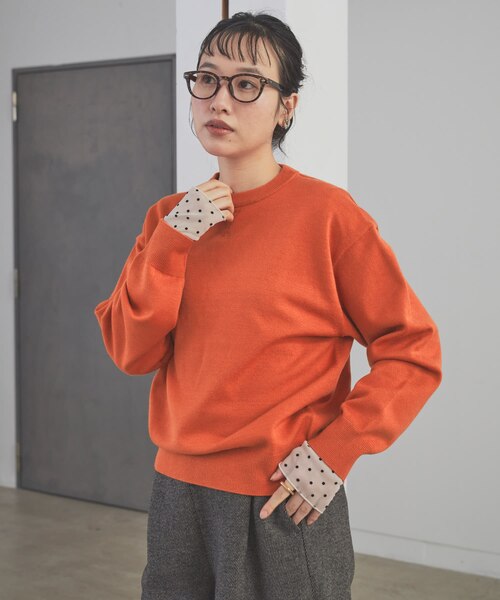 新品タグ付き　袖ドット柄切替ロングTシャツ　アーバンリサーチドアーズ　かぐれ 新品タグ付き 袖ドット柄切替ロングTシャツ アーバンリサーチ