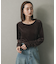 ギャザースリーブベロアTシャツ