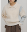 バイカラーデザインスリーブニット