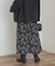 ベロアフラワープリントスカート