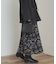 ベロアフラワープリントスカート