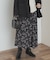ベロアフラワープリントスカート