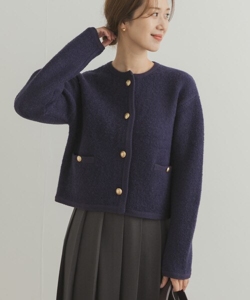 ノーカラーニットカーディガン｜アーバンリサーチの通販｜&mall