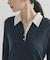 ウールジャージーポロ衿トップス