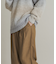 ウールタッチストライプワイドフレアパンツ