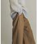 ウールタッチストライプワイドフレアパンツ