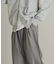ウールタッチストライプワイドフレアパンツ