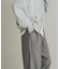 ウールタッチストライプワイドフレアパンツ