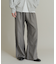 ウールタッチストライプワイドフレアパンツ