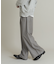 ウールタッチストライプワイドフレアパンツ