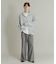 ウールタッチストライプワイドフレアパンツ
