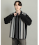 ストライプZIPニットシャツ