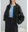 MARILYN MOON　eco leather pleats jacket