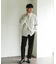 両面起毛ネルバンドカラーシャツ