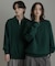 『ユニセックス』スウェットライクハーフジップニット