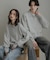 『ユニセックス』スウェットライクハーフジップニット