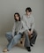 『ユニセックス』スウェットライクハーフジップニット