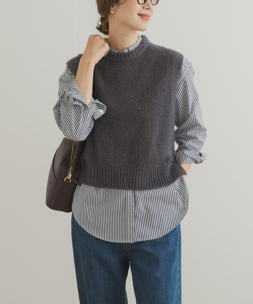 Mal. rerereさん　カシミア混　ニットベスト Mal. rerereさん カシミア混 ニットベスト