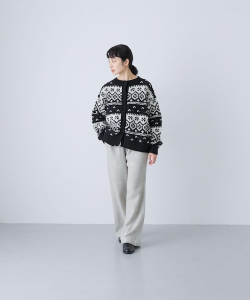 新品タグ付き　かぐれ　ペルーノルディックカーディガン　アーバンリサーチドアーズ カグレ かぐれ ペルーノルディックカーディガン （ブラック